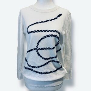 Banana Republic Women’s Sweater Sz M 100% Cotton Pullover Nautical Western